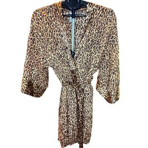Sophia by Delicates Leopard Print Robe Medium